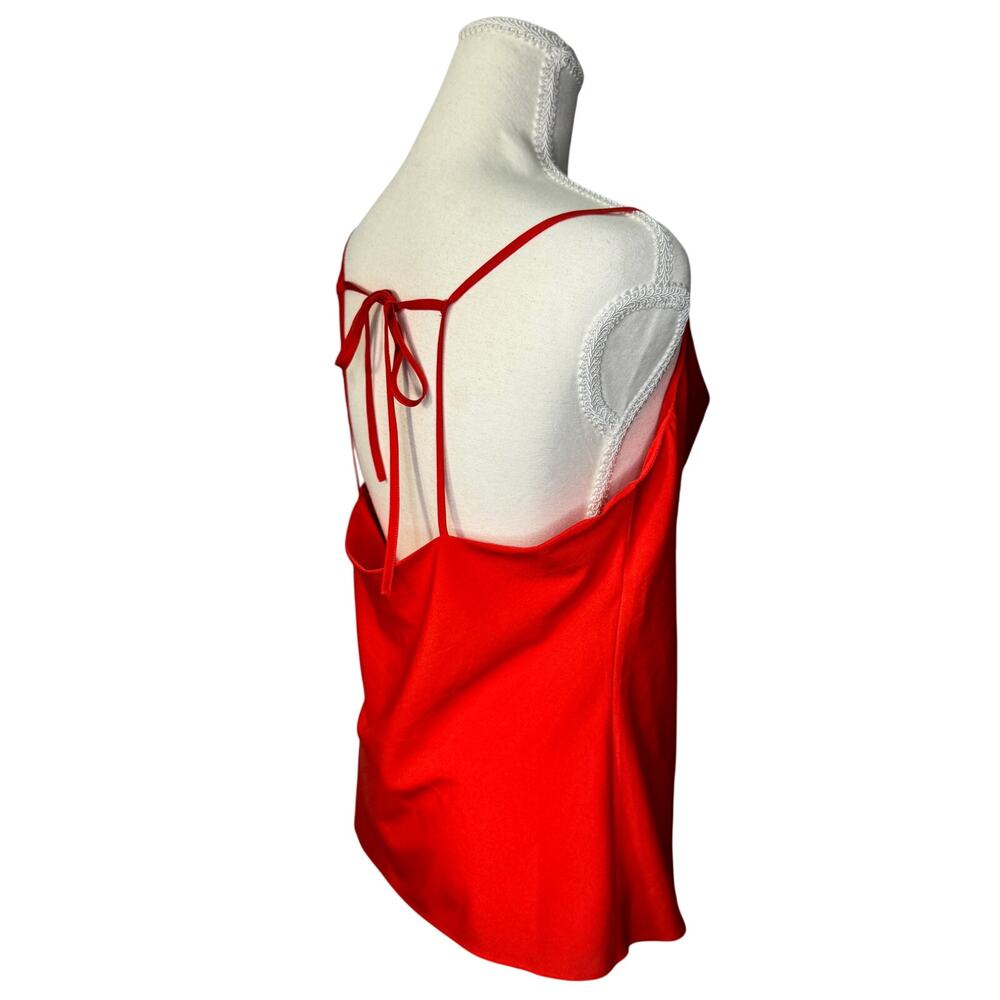 Cowl Neck Camisole Red Satin Slip Tank Women's 8 Y2K Summer Party Date Night - Picture 6 of 16